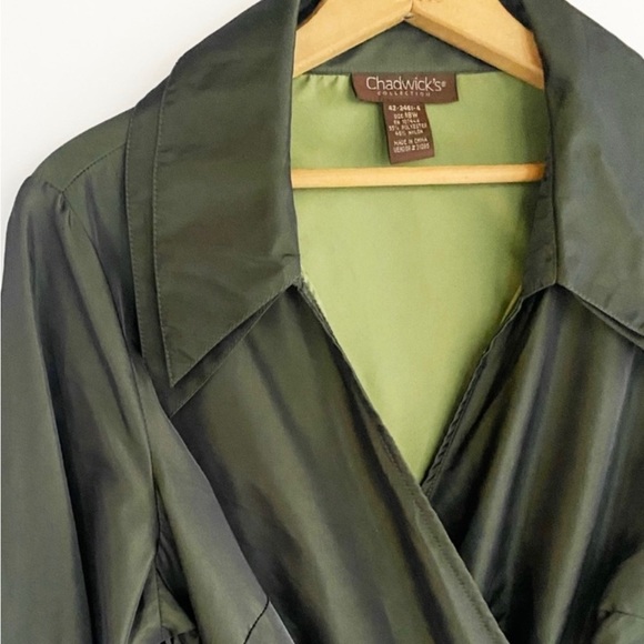 Chadwick Silky Wrap around Top Green Woman’s Size 18 Fantastic Condition - Picture 3 of 5